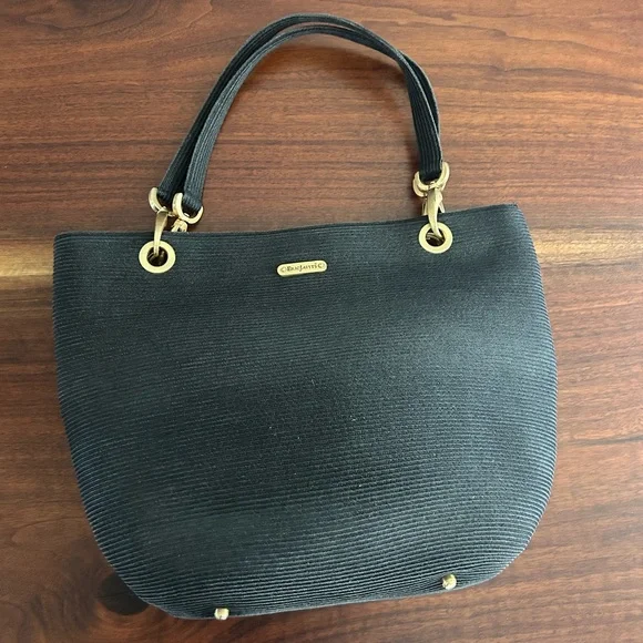 Eric Javits Vintage Black Squishee Woven Shoulder Tote Bag - Picture 2 of 13